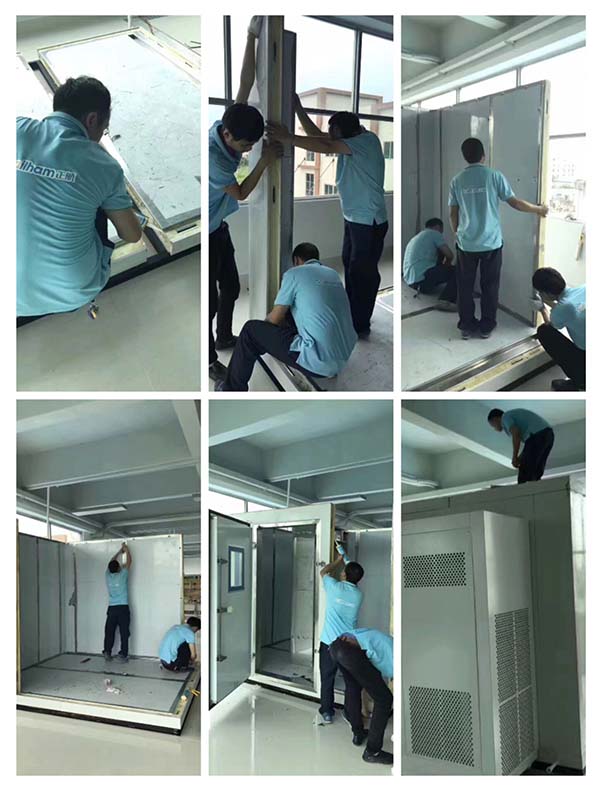 品質(zhì)源于細(xì)節(jié)，細(xì)節(jié)決定成敗! 質(zhì)量鑄就品牌，正航精益求精! 立足中國(guó)，走向國(guó)際，正航人在路上！[拳頭]。直播客戶(hù)現(xiàn)場(chǎng)安裝大型步入式恒溫恒濕室。